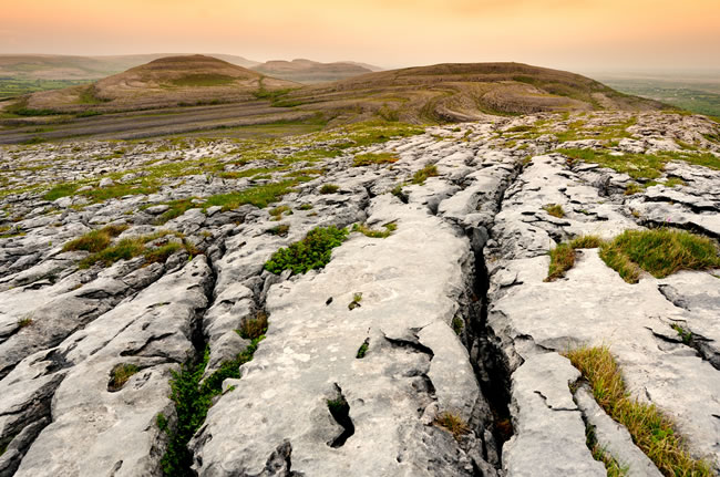 Spectacular Limestone Pavement Lanscape, The Burren National Park, County Clare, Ireland